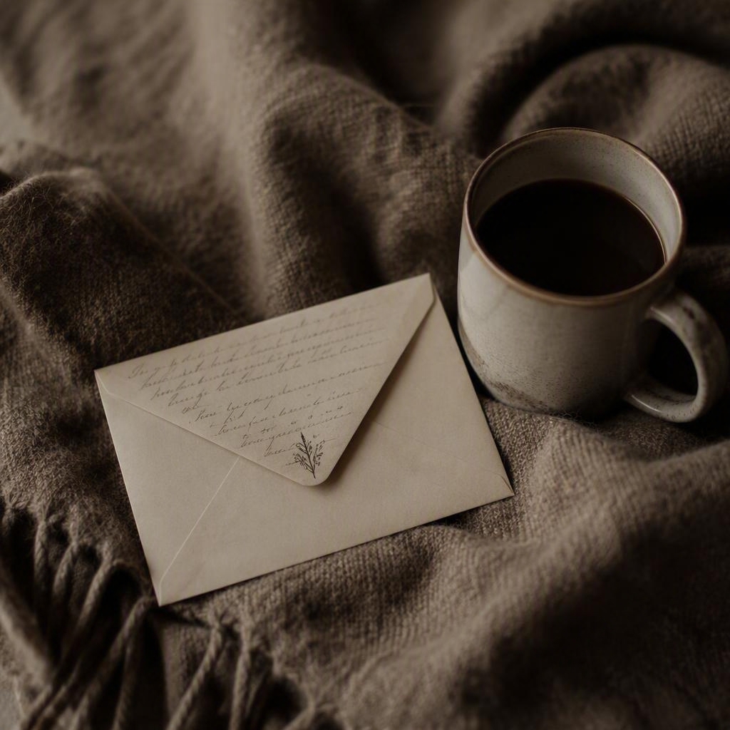 Two hands resting together on a breakfast table in soft morning light, symbolizing quiet everyday love.